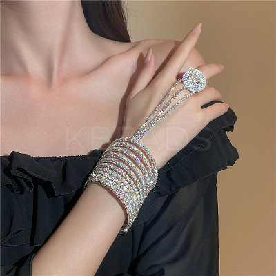Brass Rhinestone Multi-strand Bracelets FS-WG4104F-03-1