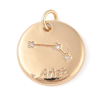 Brass with Clear Cubic Zirconia Pendants KK-N256-24A-G-1