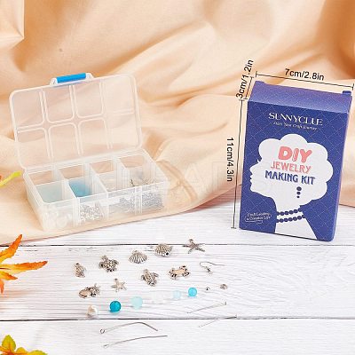 Blue Ocean Theme Earrings DIY Making Kits DIY-SC0017-90-1