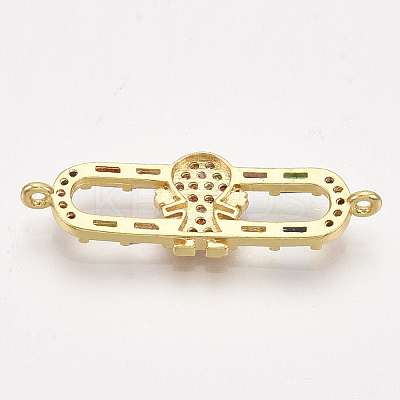 Brass Micro Pave Cubic Zirconia Links ZIRC-T006-50G-1
