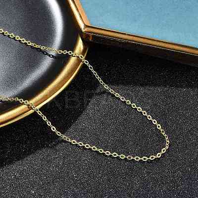 Rack Plating Brass Cable Chain Necklaces for Women NJEW-H049-03G-1