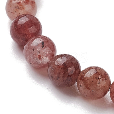Natural Strawberry Quartz Stretch Bracelets BJEW-JB10092-03-1