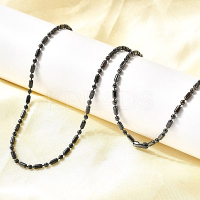 2MM 201 Stainless Steel Column Ball Chain Necklaces NJEW-C097-01B-1