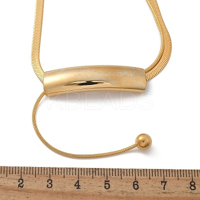 304 Stainless Steel Curved Tube Snake Chain Necklaces for Women NJEW-Z061-04G-01-1
