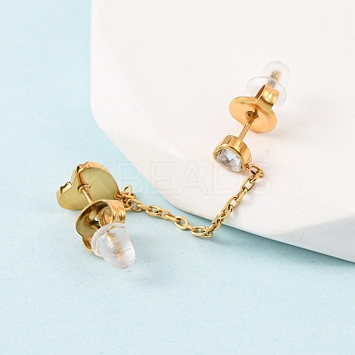 304 Stainless Steel Heart Stud Earring & Hoop Earring Sets EJEW-K268-93G-01-1-1