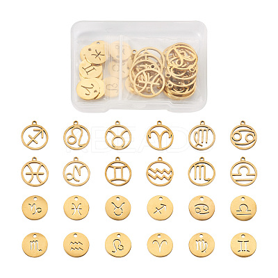 24Pcs 304 Stainless Steel Pendants STAS-TA0001-30G-1