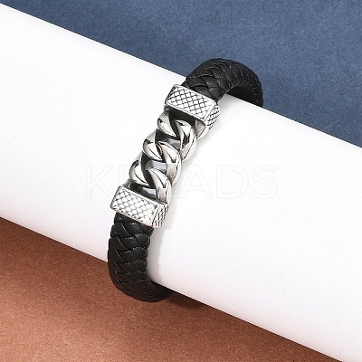 Braided Leather Cord Bracelets for Men BJEW-Z081-18AS-1
