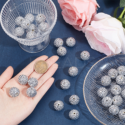 40Pcs Resin Rhinestone Beads RESI-SC0003-14C-1