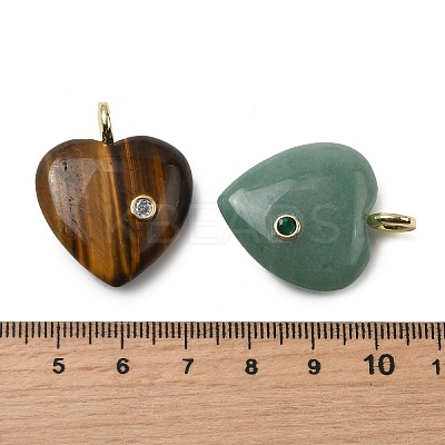 Natural Mixed Gemstone Pendants G-P588-01G-A-1