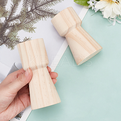 2Pcs 2 Style Wood Candle Holder AJEW-GF0004-05A-1