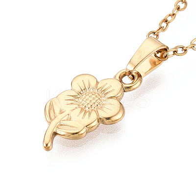 304 Stainless Steel Pendant Necklaces NJEW-T018-43G-1