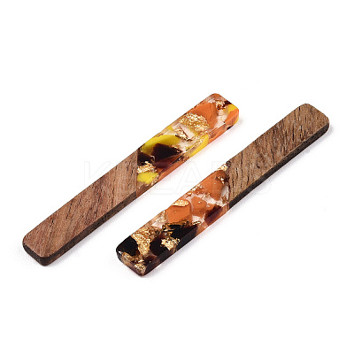 Transparent Resin & Walnut Wood Big Pendants RESI-TAC0017-70-A03-1