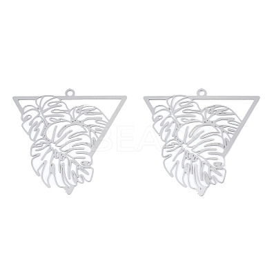 Non-Tarnish 201 Stainless Steel Filigree Pendants STAS-S118-058-1