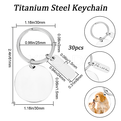 30Pcs Stainless Steel Keychain KEYC-BBC0001-01-1