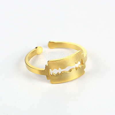 Simple 304 Stainless Steel Adjustable Cuff Rings for Women WT4746-5-1