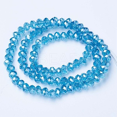 Electroplate Glass Beads Strands X-EGLA-A034-T6mm-A13-1