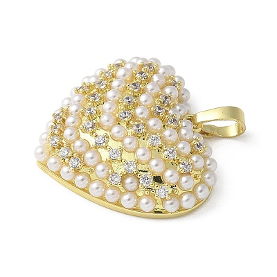Brass Micro Pave Cubic Zirconia Pendants KK-P290-07B-G-1