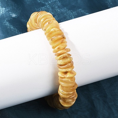 Natural Amber Beaded Stretch Bracelets for Men Women BJEW-L710-01C-1