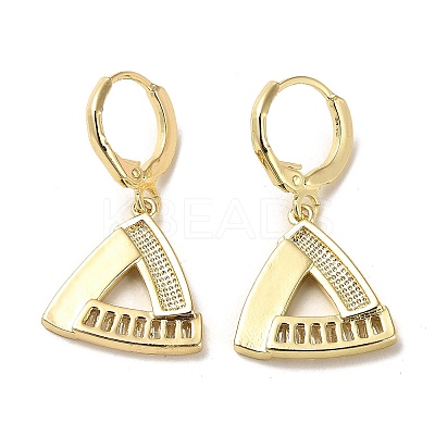 Brass Micro Pave Cubic Zirconia Dangle Leverback Earrings KK-K355-25G-1