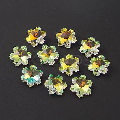 Electroplate Transparent Glass Pendants GLAA-A008-05C-1