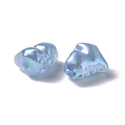UV Plating Rainbow Iridescent Acrylic Beads PACR-M003-15F-1