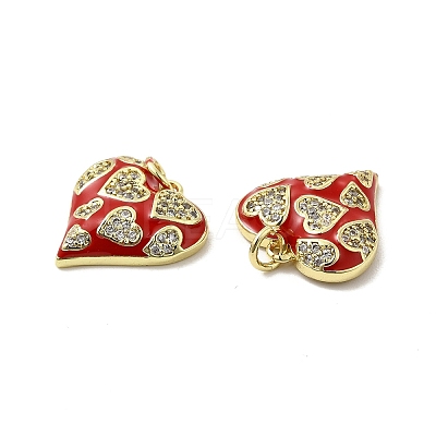 Real 18K Gold Plated Brass Micro Pave Clear Cubic Zirconia Pendants KK-E068-VB216-2-1