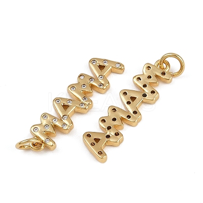 Brass Micro Pave Cubic Zirconia Pendants X-KK-B150-06G-1