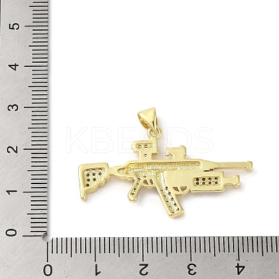 Rack Plating Brass Micro Pave Cubic Zirconia Pendants KK-C052-08B-G-1