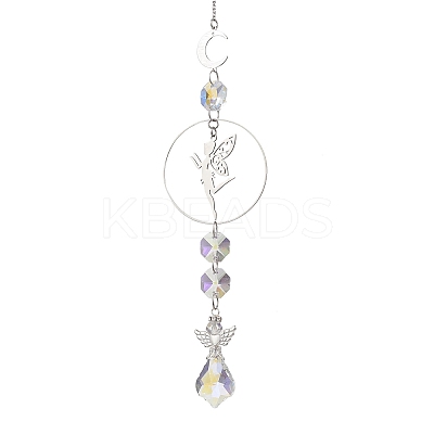 Alloy & Brass Fairy Hanging Suncatchers HJEW-JM04247-1