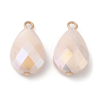 Imitation Jade Glass Pendants KK-Q777-02G-03-1