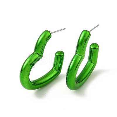 Heart Acrylic Stud Earrings EJEW-P251-15-1