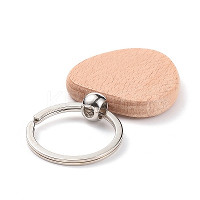 Natural Wood Keychain LS-HJEW-P008-06-1