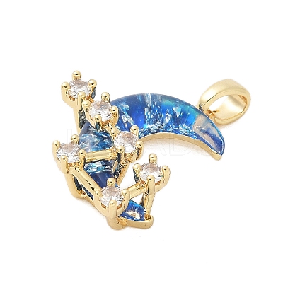 Brass Micro Pave Cubic Zirconia Pendants KK-S507-08B-G-1