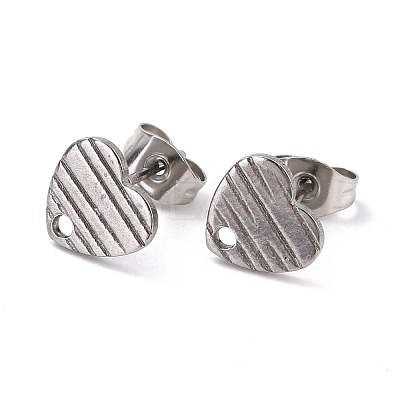 Non-Tarnish 304 Stainless Steel Stud Earring Findings STAS-I183-03A-P-1