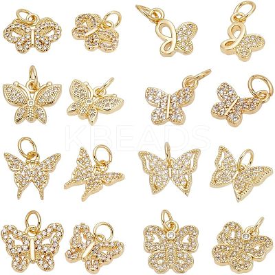 16Pcs 8 Style Alloy Rhinestone Charms ALRI-AR0001-06-1