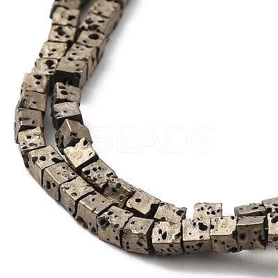 Electroplated Natural Lava Rock Beads Strands G-Q1009-B01-02G-1