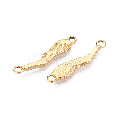 304 Stainless Steel Textured Hot Pepper Links/Cennector Charms STAS-T067-86G-1