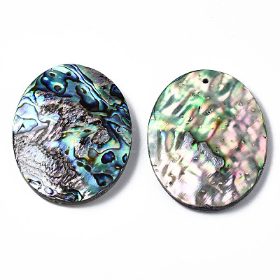 Natural Abalone Shell/Paua Shell Pendants SSHEL-N034-89-1