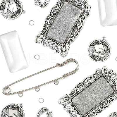DIY Rectangle Pendant Making Kits DIY-FS0009-40-1