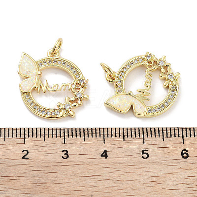 Brass Micro Pave Clear Cubic Zirconia Pendants KK-L213-028G-1