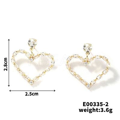 Elegant Copper Heart-shaped Zircon Stud Earrings NG8185-2-1