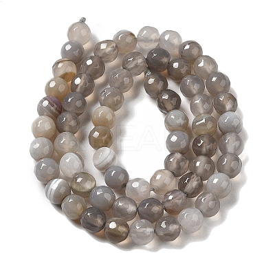 Natural Striped Agate/Banded Agate Beads Strands G-A246-8mm-02-1