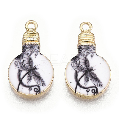 Printed Alloy Enamel Pendants ENAM-N056-178-11-1