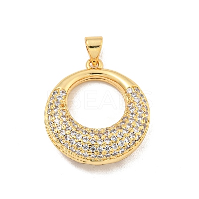 Brass Pave Clear Cubic Zirconia Pendants KK-U009-13G-02-1