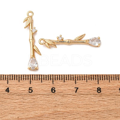 Brass Micro Pave Clear Cubic Zirconia Pendants KK-Z112-27G-1