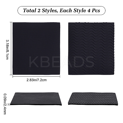 4 Pairs 2 Style PVC Self-Adhesive Anti-Slip Stick Shoes Pad AJEW-GF0004-76C-1