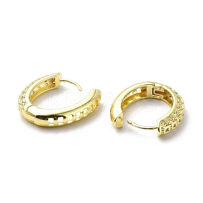 Clear Cubic Zirconia Square Hollow Hoop Earrings EJEW-G333-02G-1