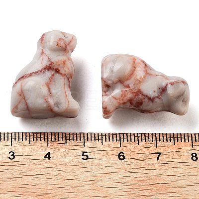Natural Netstone Carved Dog Figurines DJEW-L023-A01-1