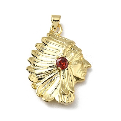 Brass Micro Pave Cubic Zirconia Pendants KK-C090-46G-1