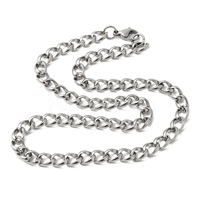 Tarnish Resistant 304 Stainless Steel Twisted Chain Curb Chain Necklaces NJEW-V0323-07-1